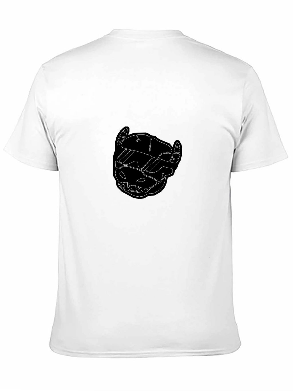 Edgy Black Tee with Abstract Skull Design