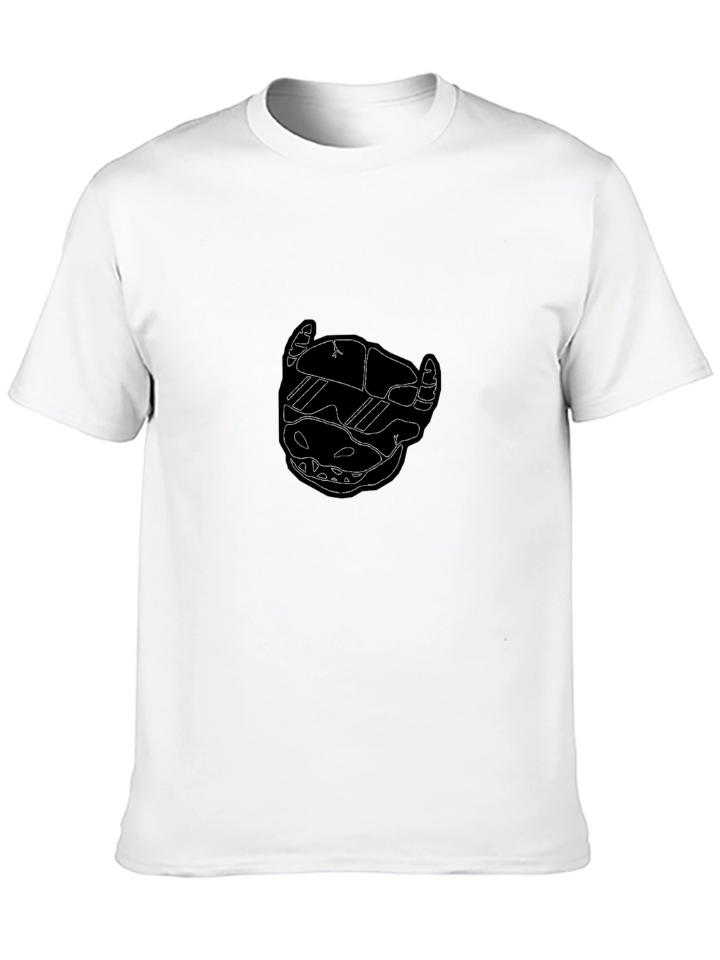 Edgy Black Tee with Abstract Skull Design