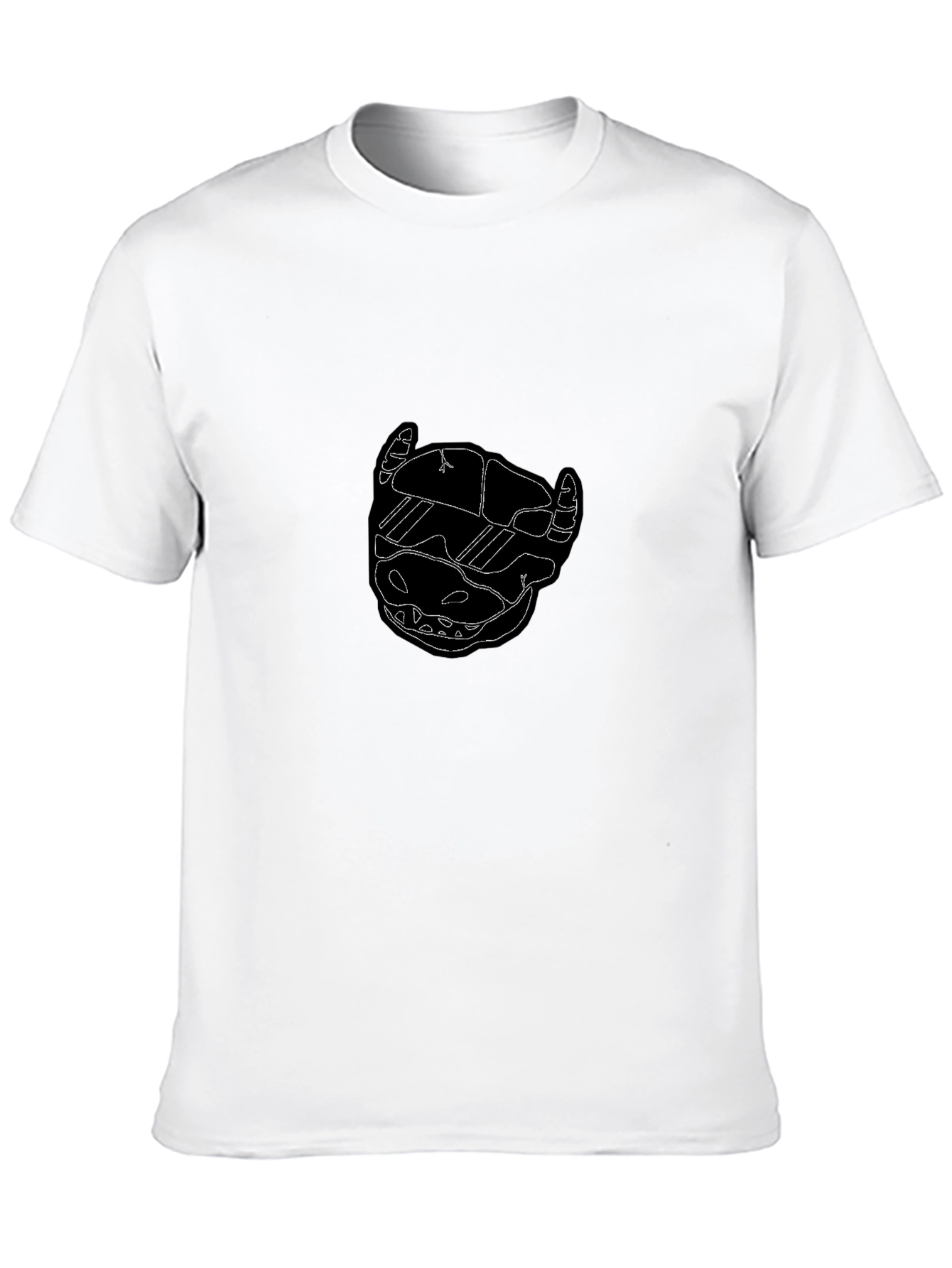 Edgy Black Tee with Abstract Skull Design