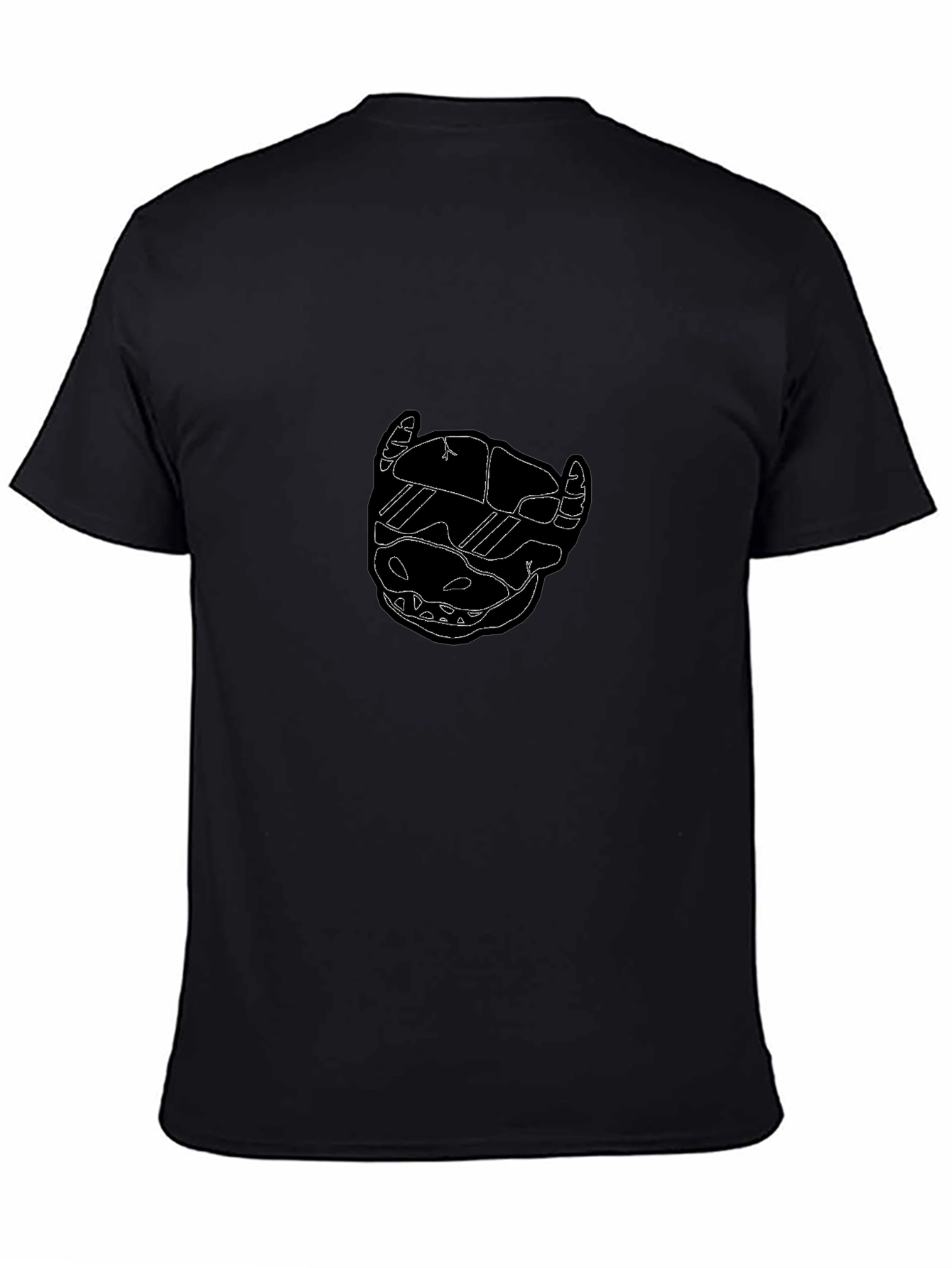 Edgy Black Tee with Abstract Skull Design