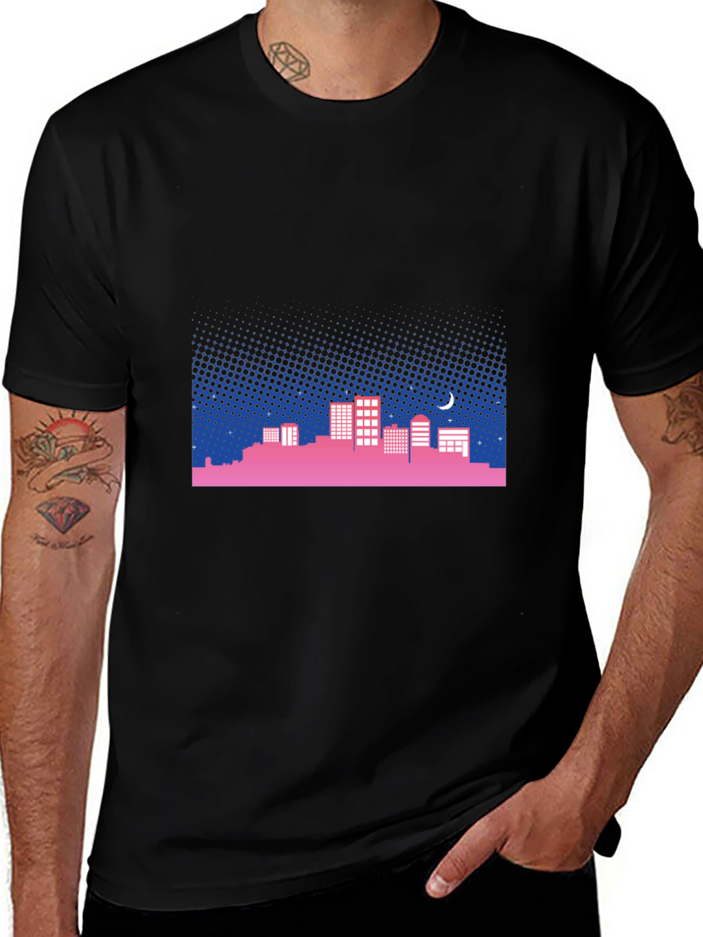 Cityscape Tee - Retro Nightlife Vibes