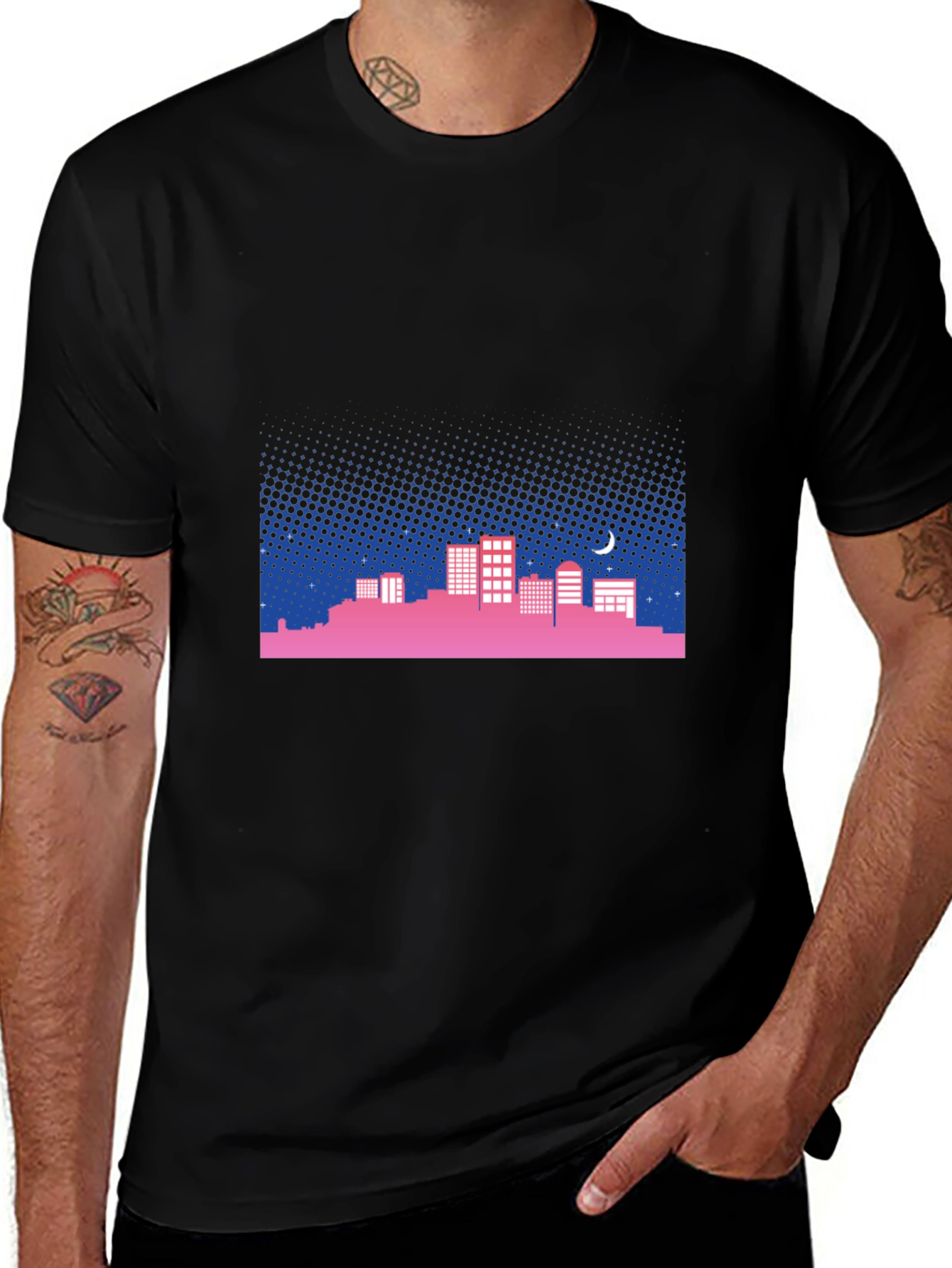 Cityscape Tee - Retro Nightlife Vibes