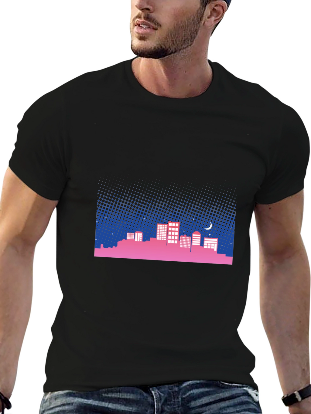 Cityscape Tee - Retro Nightlife Vibes