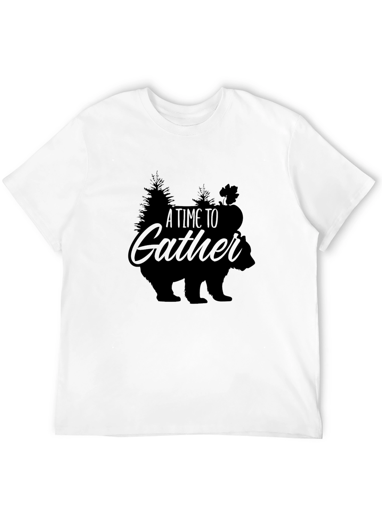 A Time to Gather Bear Graphic Tee - Black