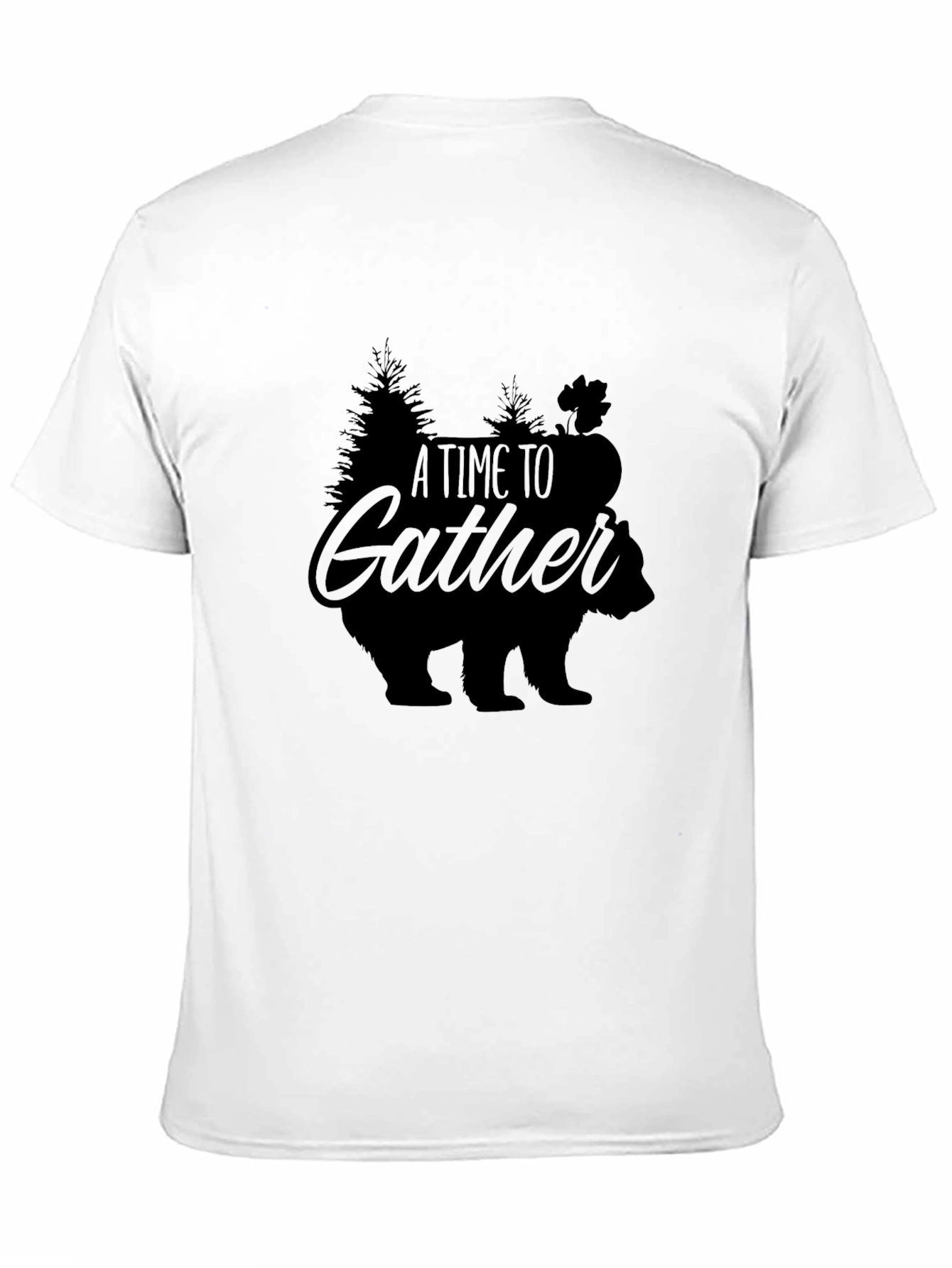 A Time to Gather Bear Graphic Tee - Black