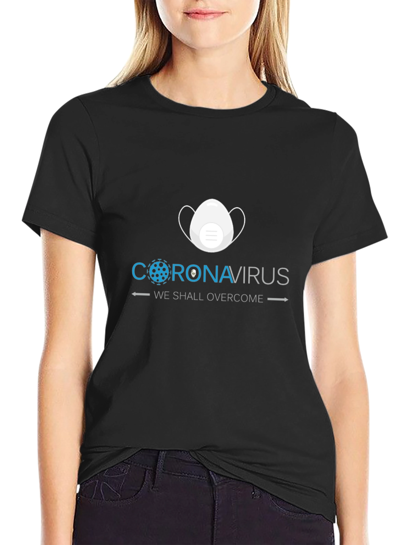 Coronavirus We Shall Overcome Black T-Shirt