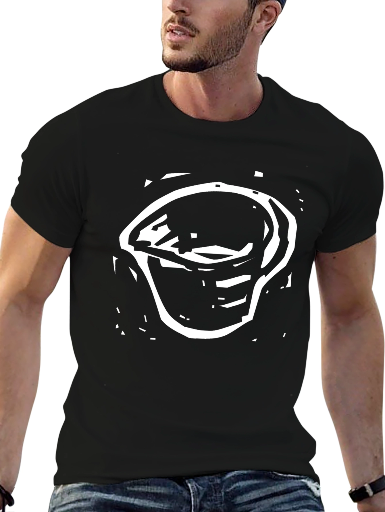 Abstract Graphic Tee - Modern Casual Black T-Shirt