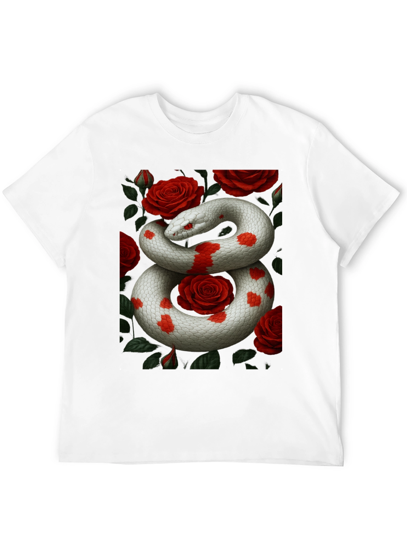 Snake & Roses Graphic Tee - Unique Design