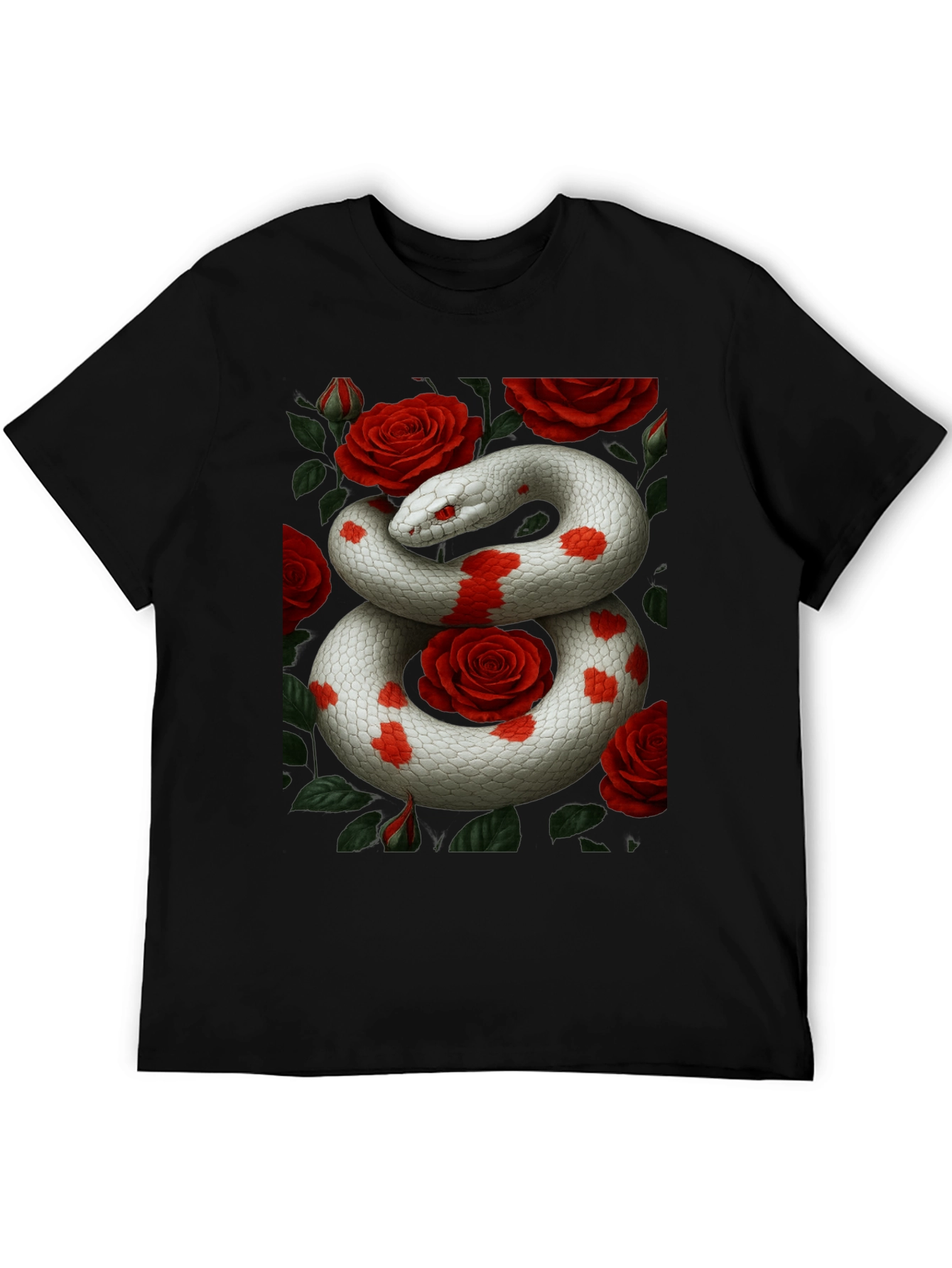 Snake & Roses Graphic Tee - Unique Design