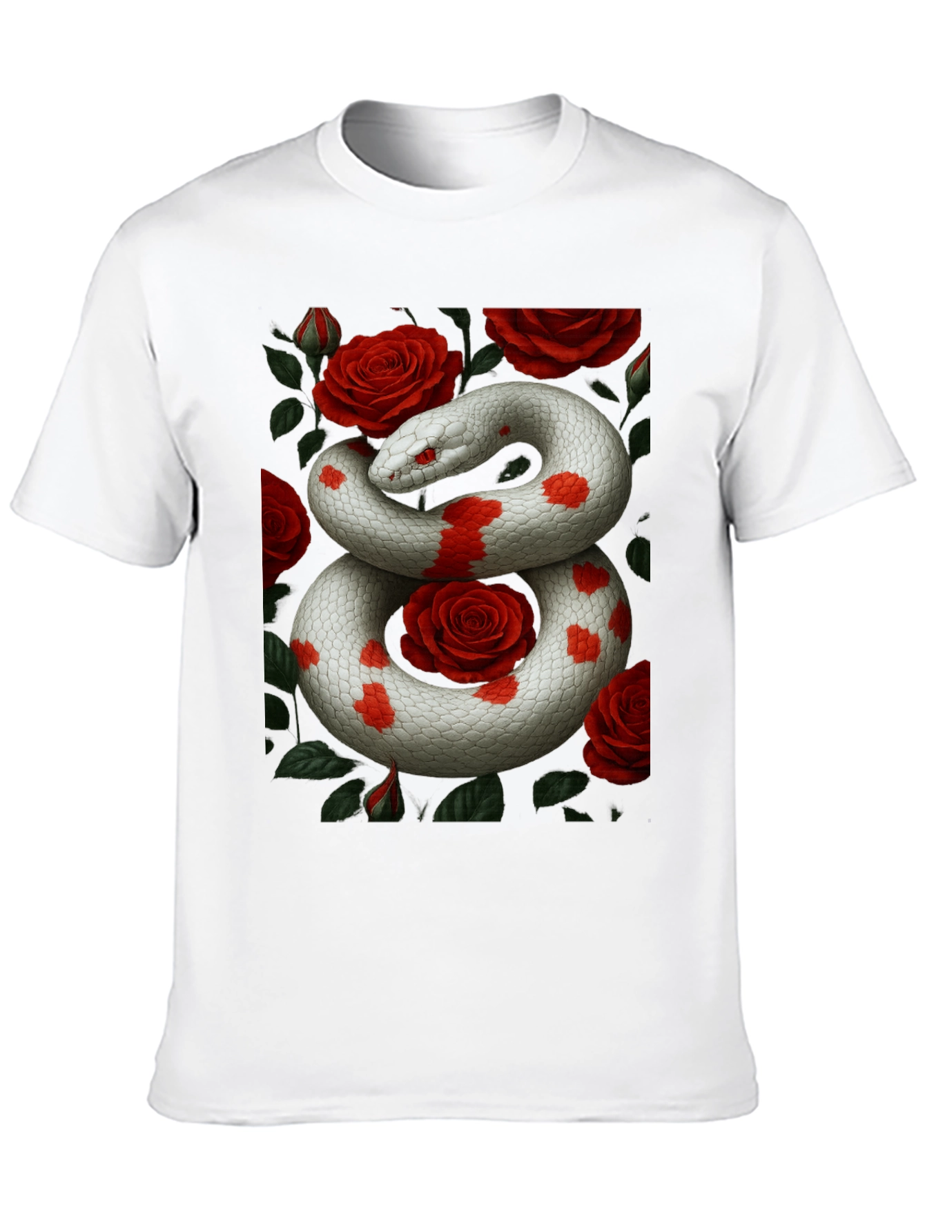Snake & Roses Graphic Tee - Unique Design