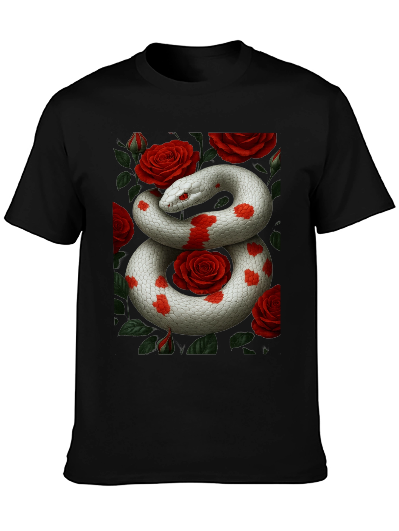 Snake & Roses Graphic Tee - Unique Design