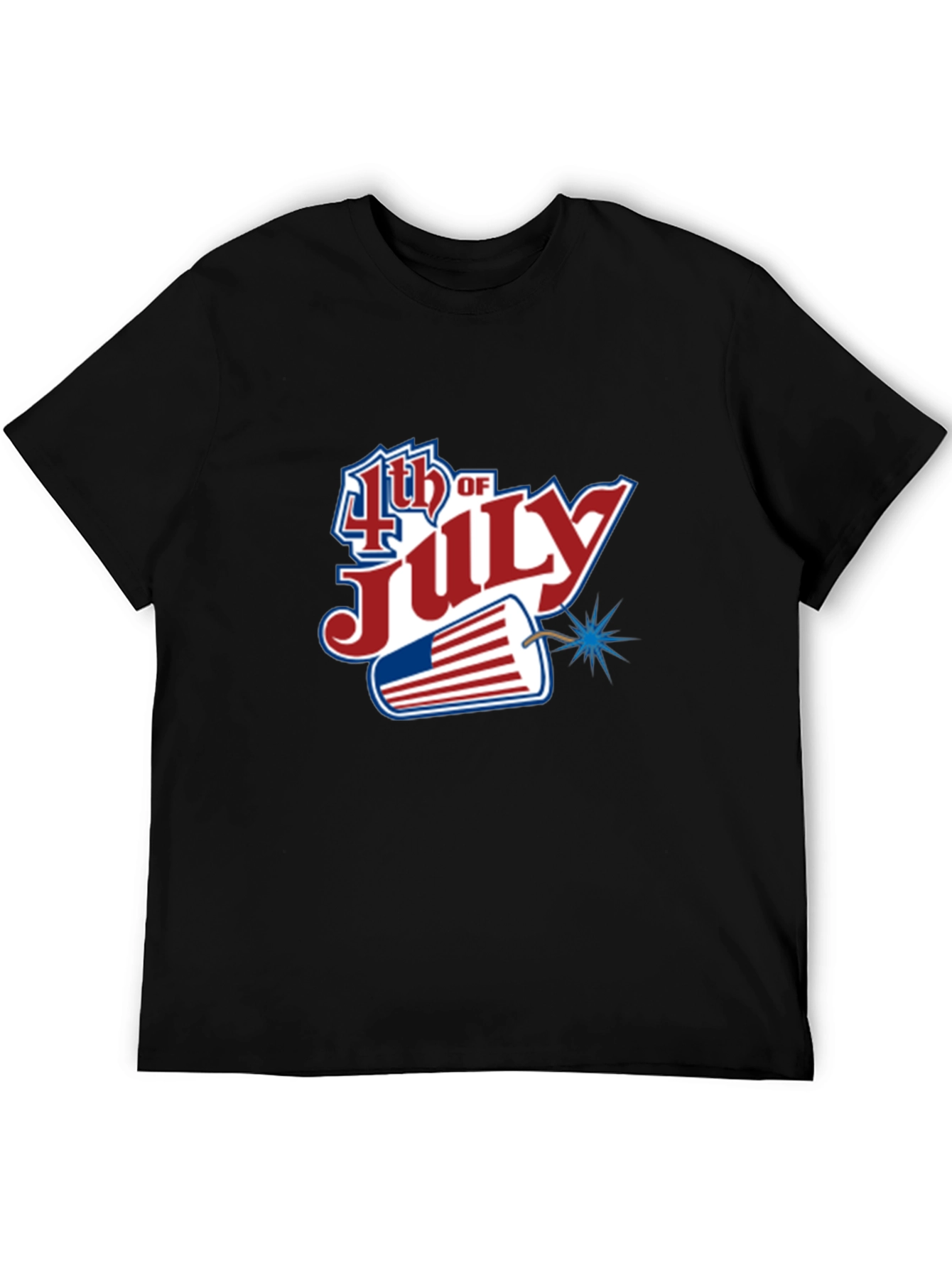 4th of July Graphic Print Crew Neck T-Shirt