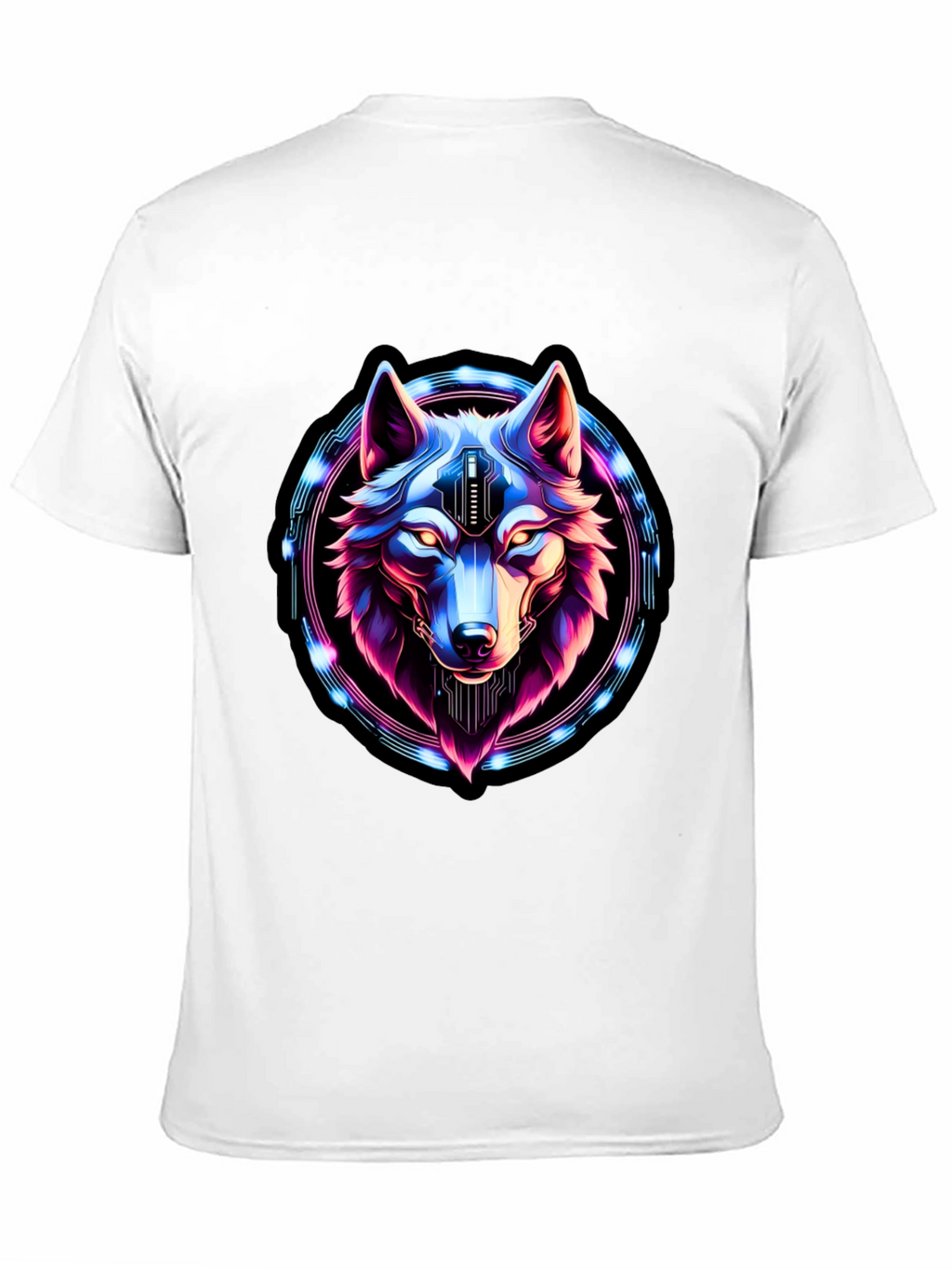 Cyberpunk Wolf Graphic Tee - Futuristic Style