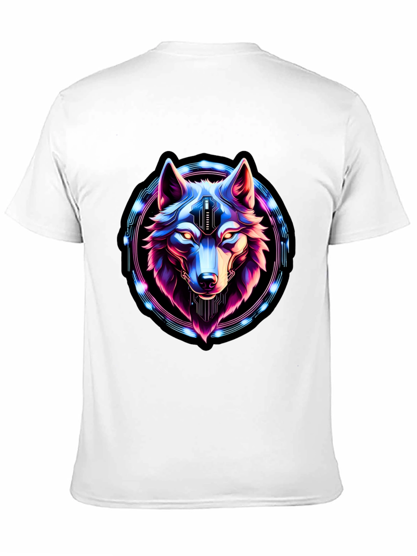 Cyberpunk Wolf Graphic Tee - Futuristic Style