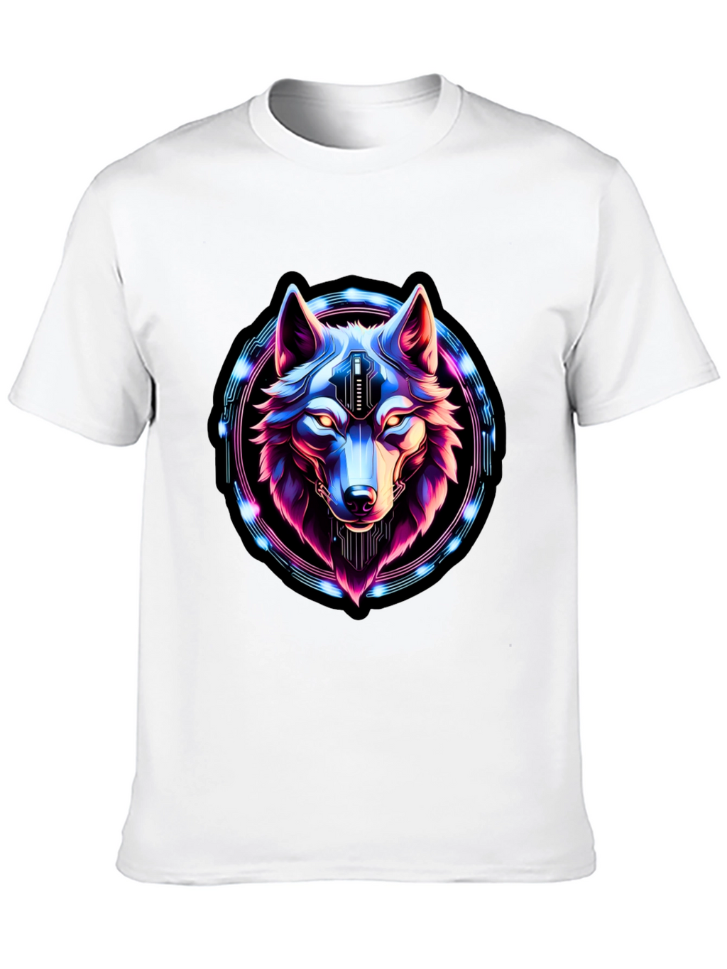 Cyberpunk Wolf Graphic Tee - Futuristic Style