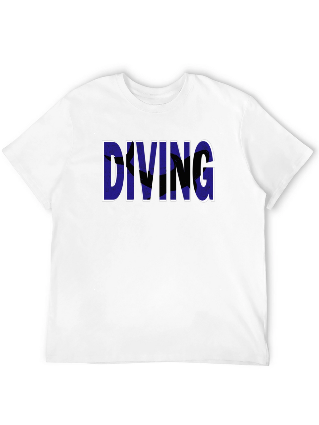 Diving Graphic Tee - Black Cotton T-Shirt