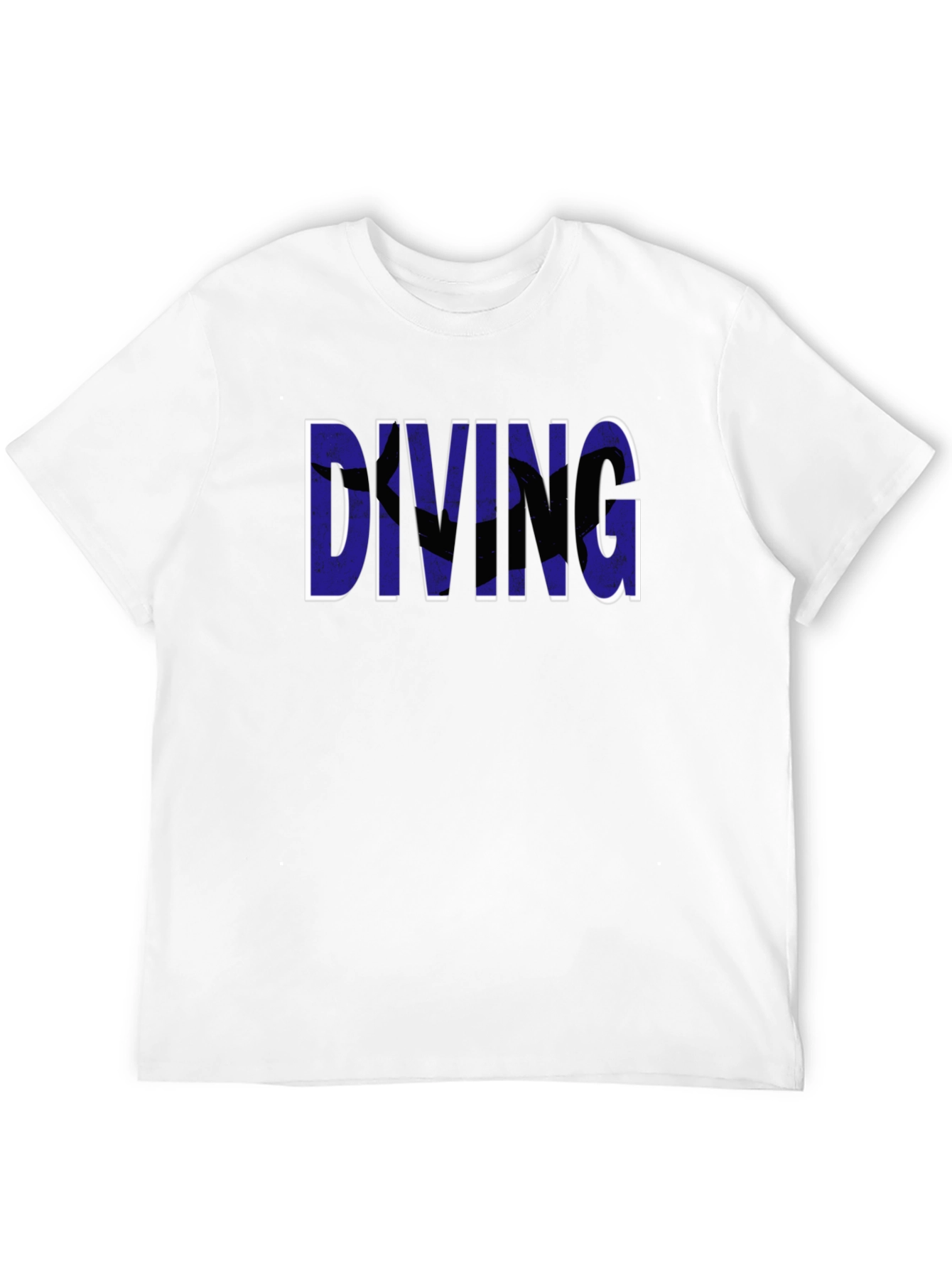 Diving Graphic Tee - Black Cotton T-Shirt