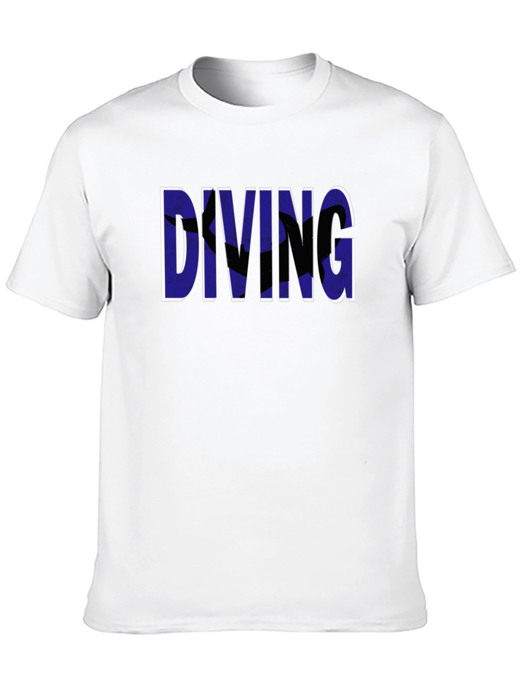 Diving Graphic Tee - Black Cotton T-Shirt