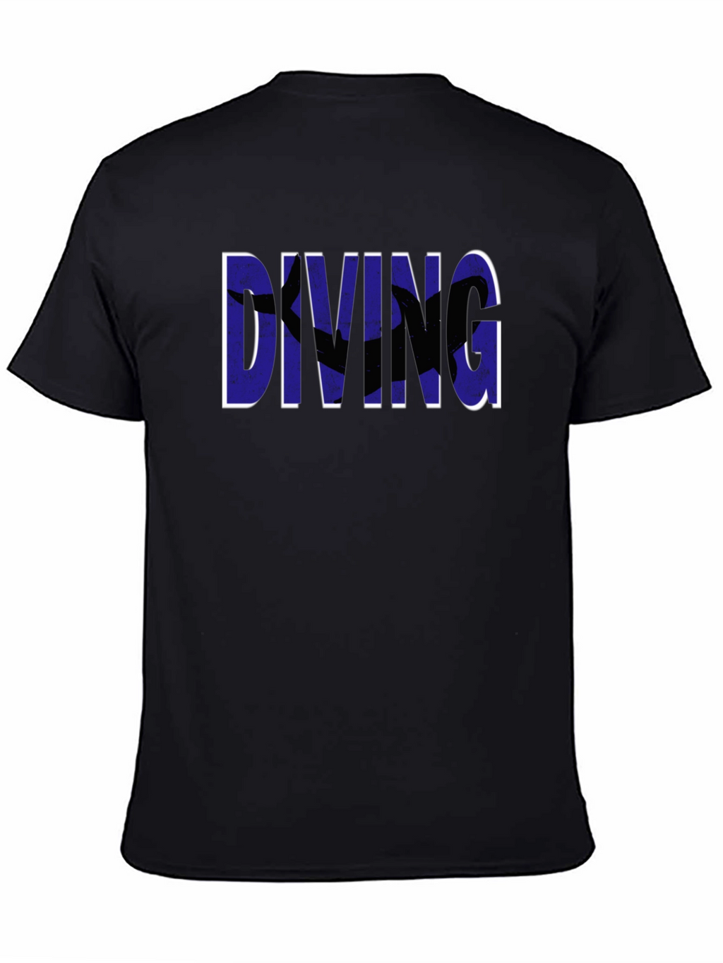 Diving Graphic Tee - Black Cotton T-Shirt