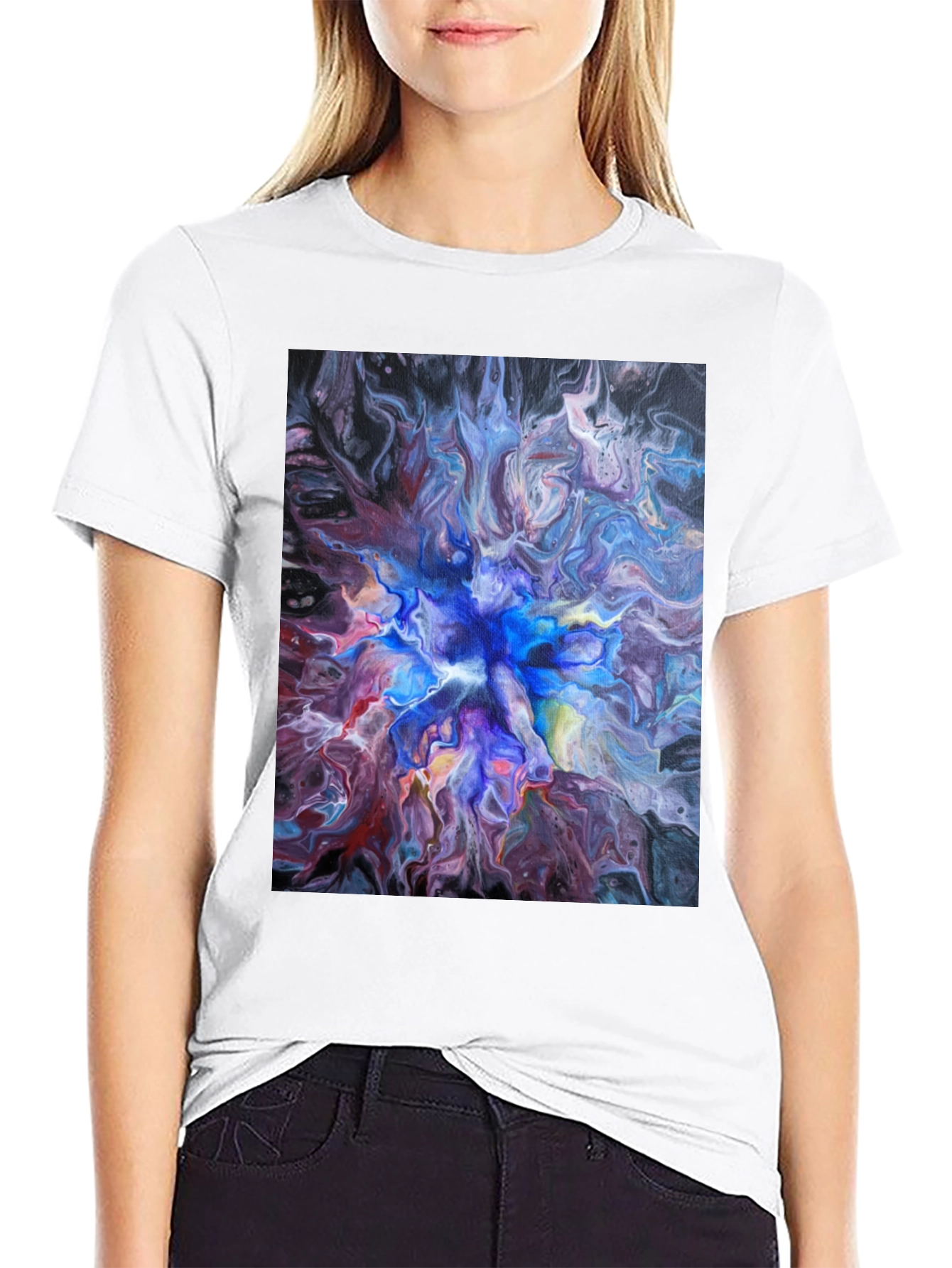 Abstract Swirl T-Shirt - Artistic Fluid Design