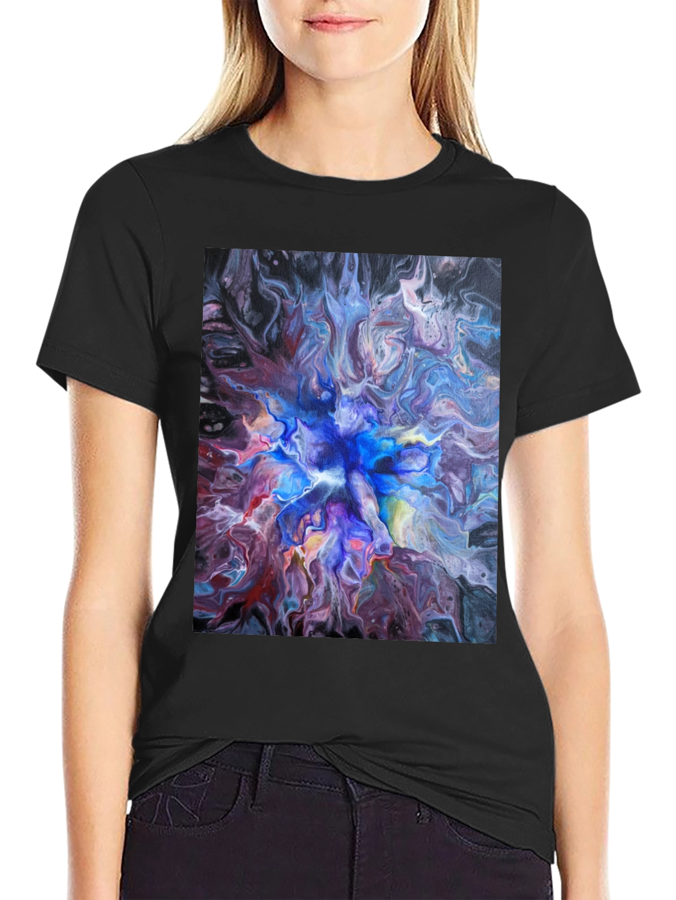 Abstract Swirl T-Shirt - Artistic Fluid Design