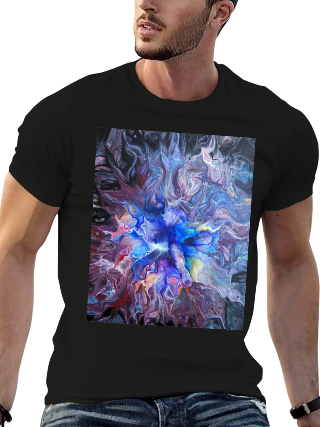 Abstract Swirl T-Shirt - Artistic Fluid Design