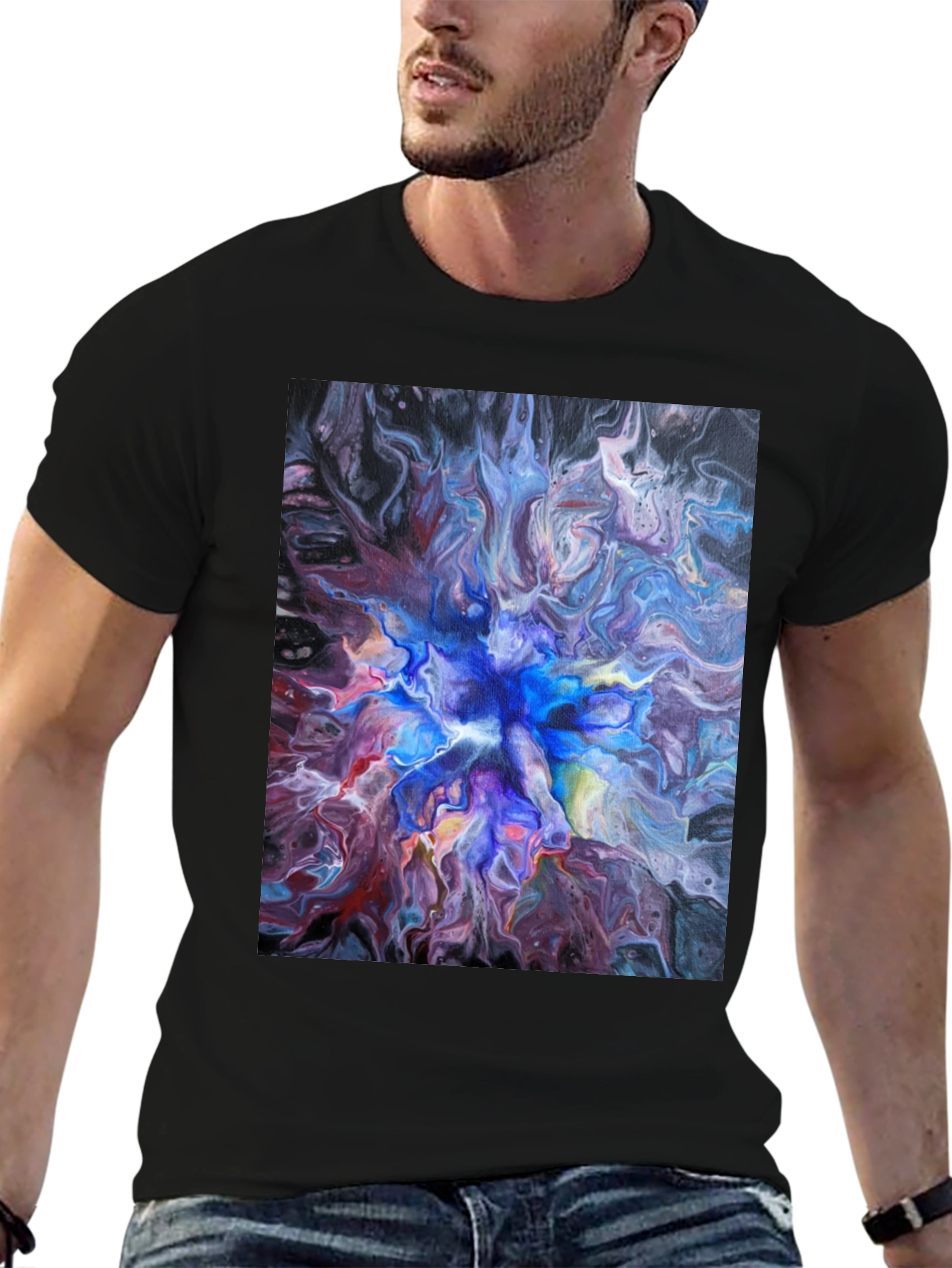 Abstract Swirl T-Shirt - Artistic Fluid Design