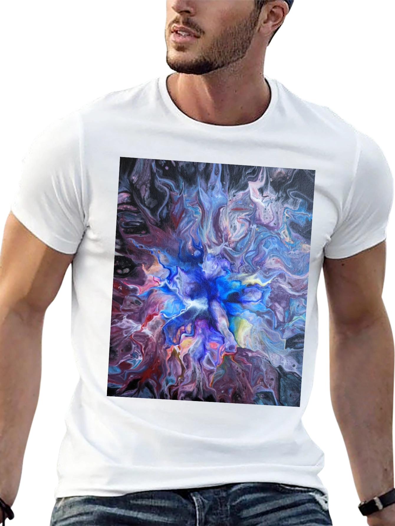 Abstract Swirl T-Shirt - Artistic Fluid Design