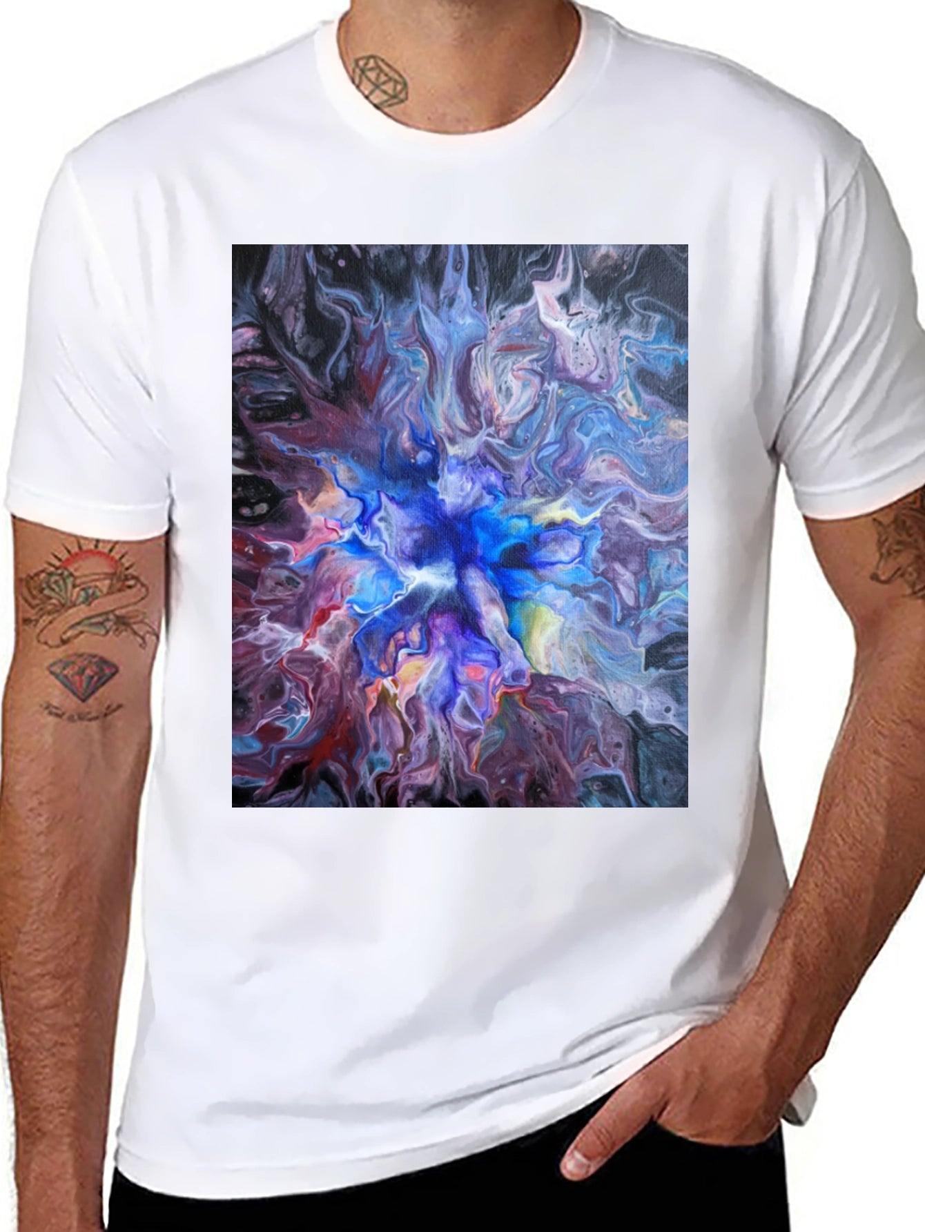 Abstract Swirl T-Shirt - Artistic Fluid Design