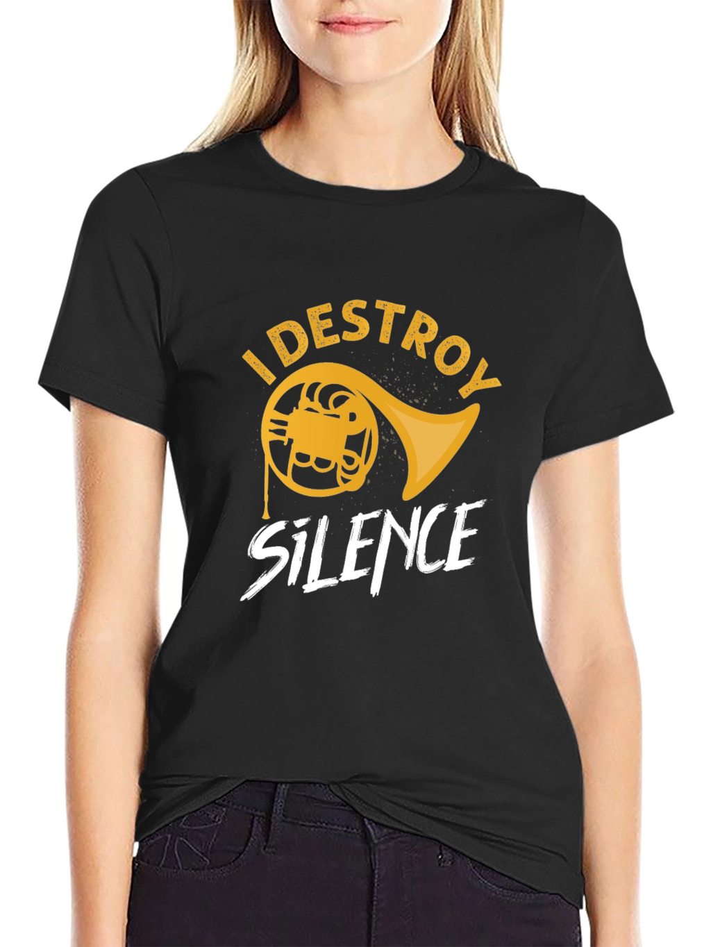 Destroy Silence French Horn Graphic Tee