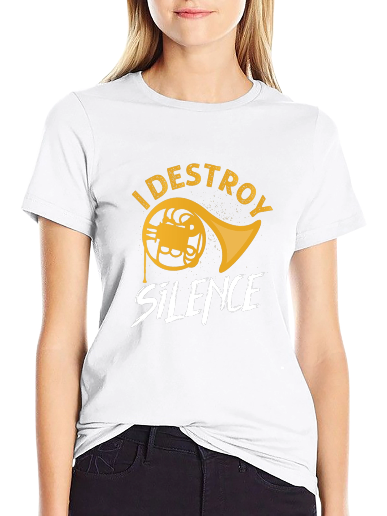 Destroy Silence French Horn Graphic Tee