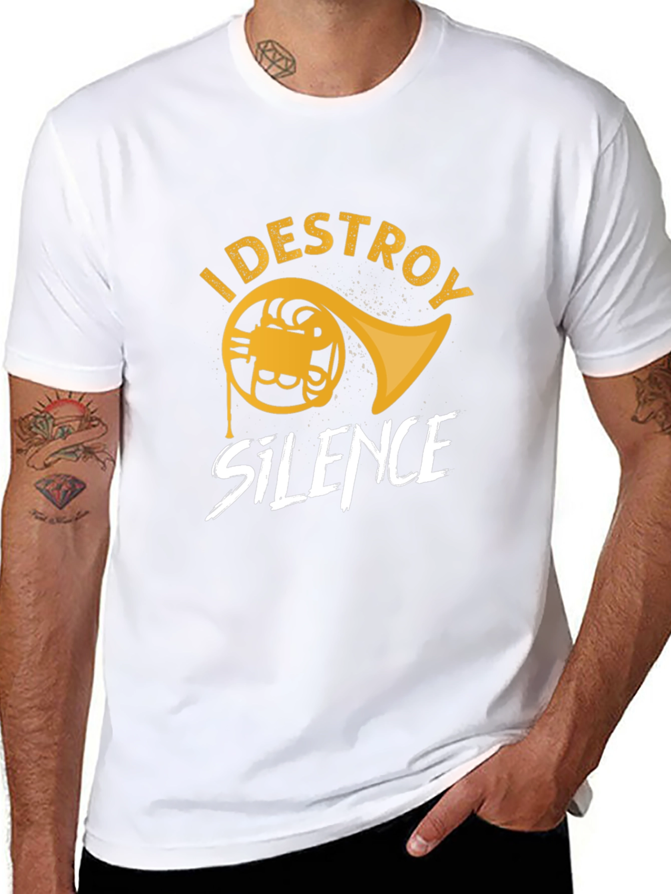 Destroy Silence French Horn Graphic Tee
