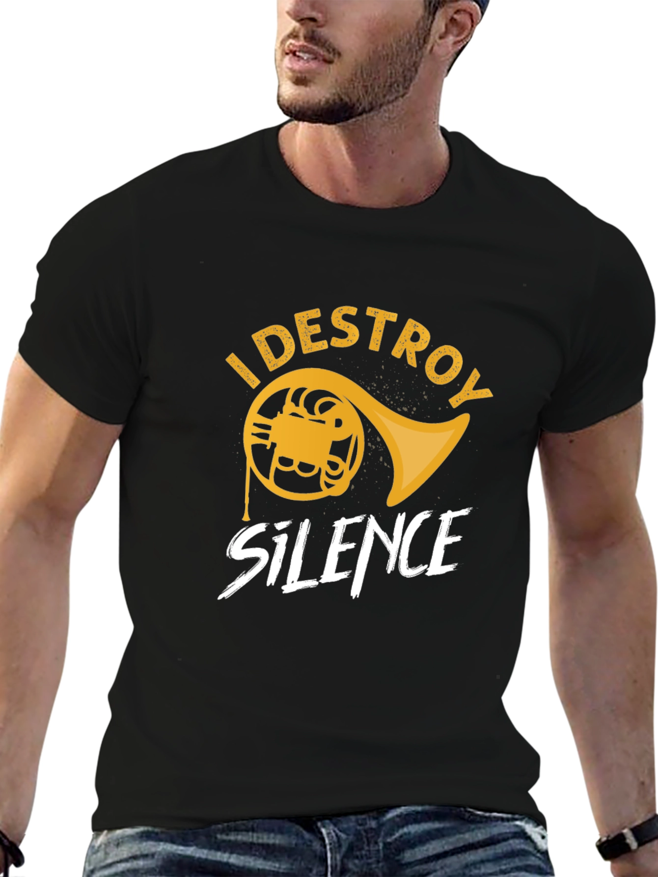 Destroy Silence French Horn Graphic Tee