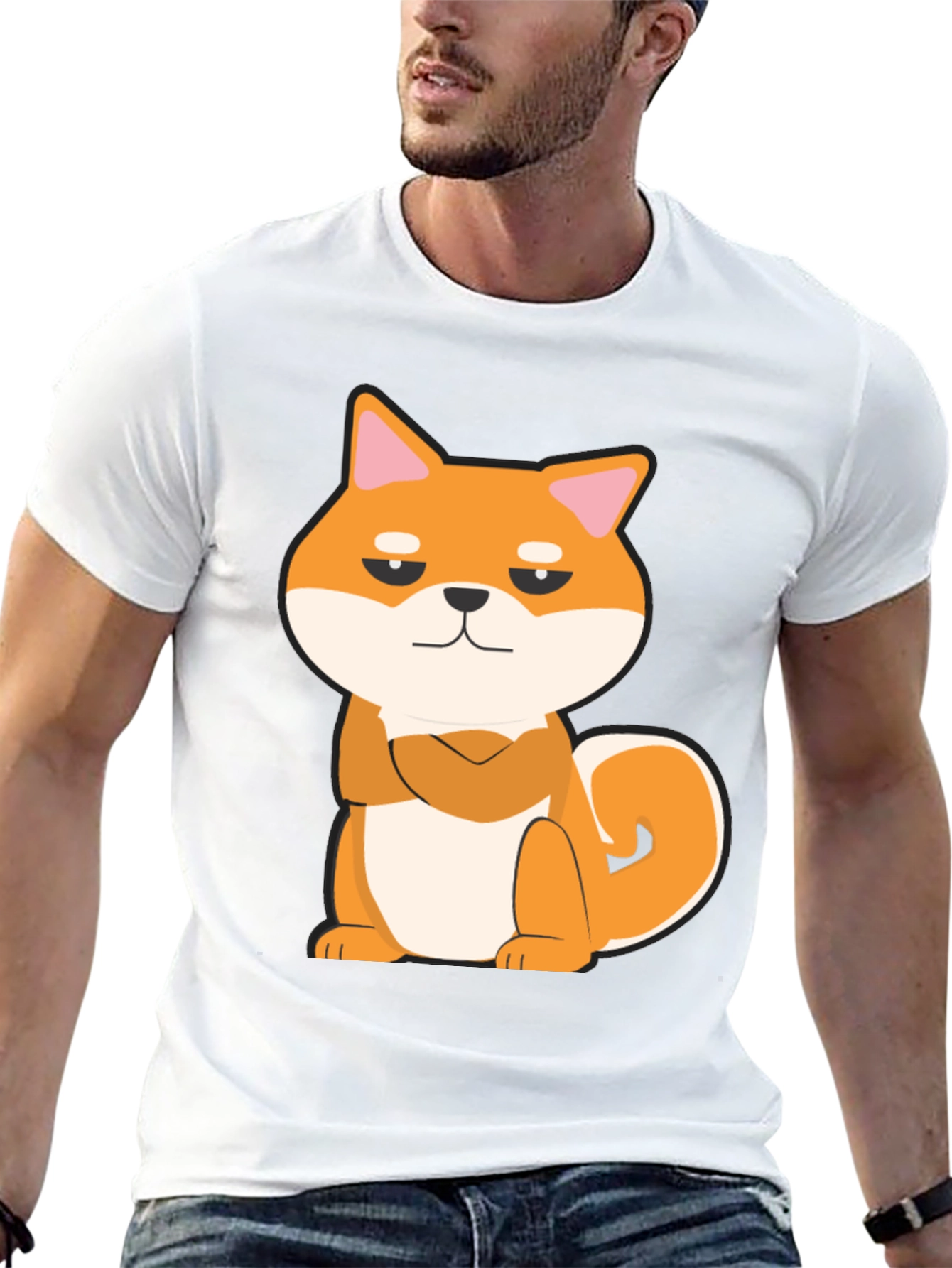Cool Shiba Inu Graphic Tee - Black Cotton T-Shirt