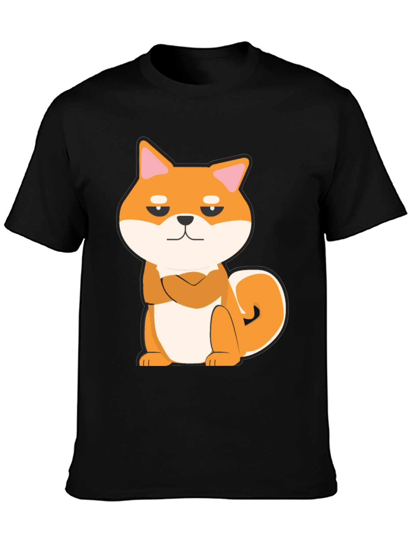 Cool Shiba Inu Graphic Tee - Black Cotton T-Shirt