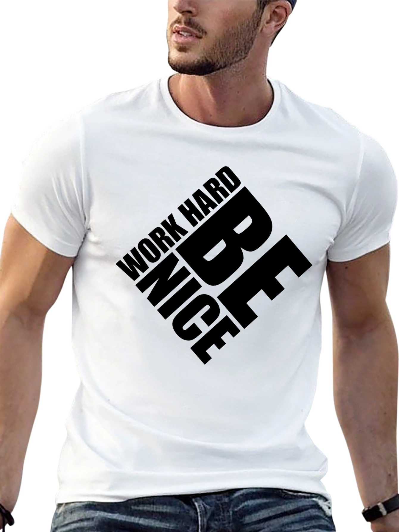 Work Hard Be Nice Black Graphic Tee