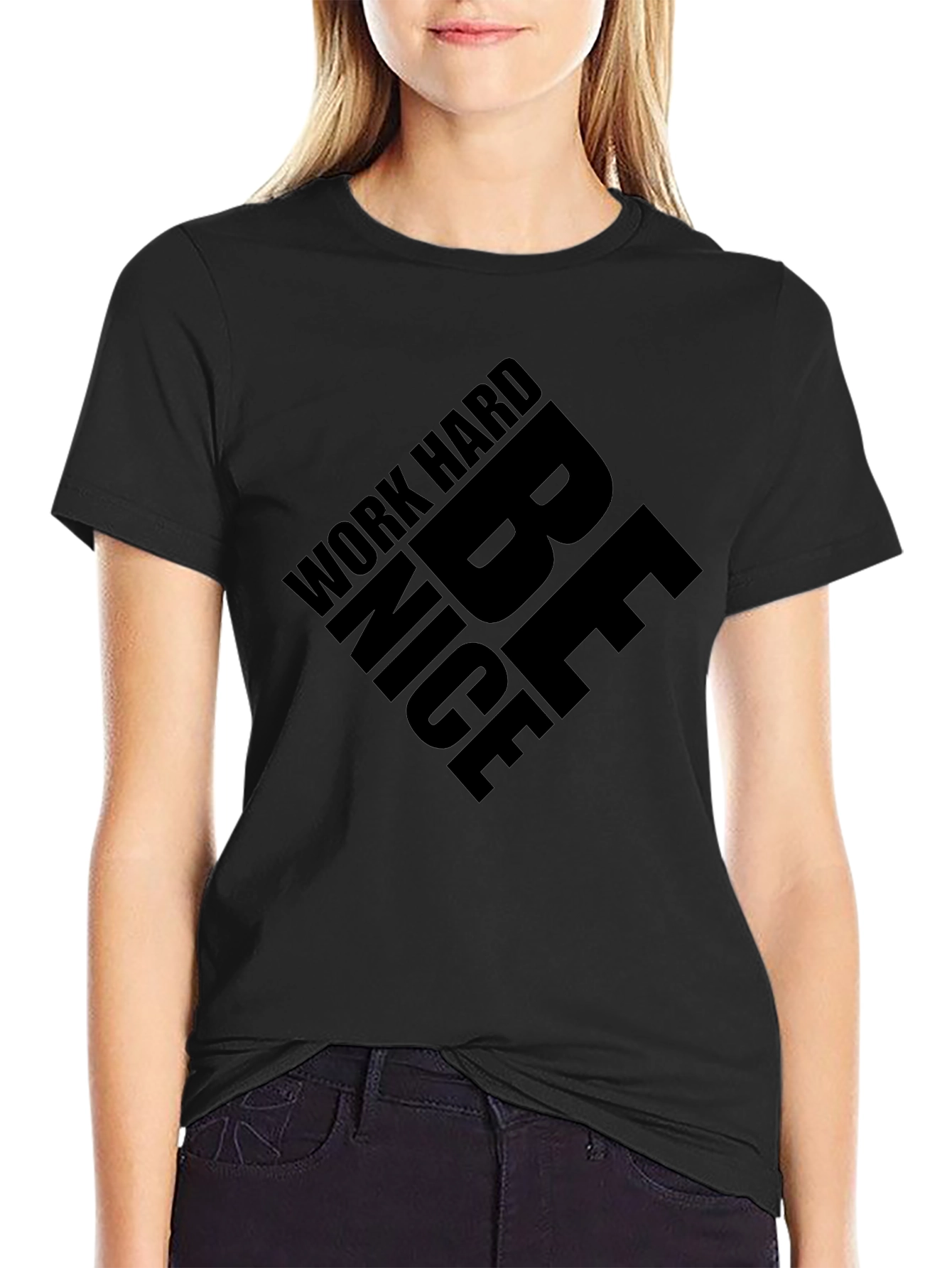 Work Hard Be Nice Black Graphic Tee