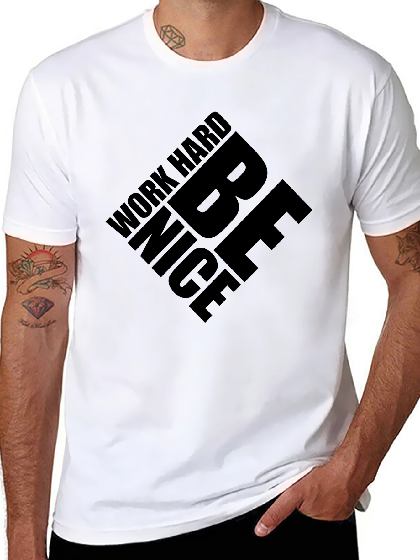 Work Hard Be Nice Black Graphic Tee