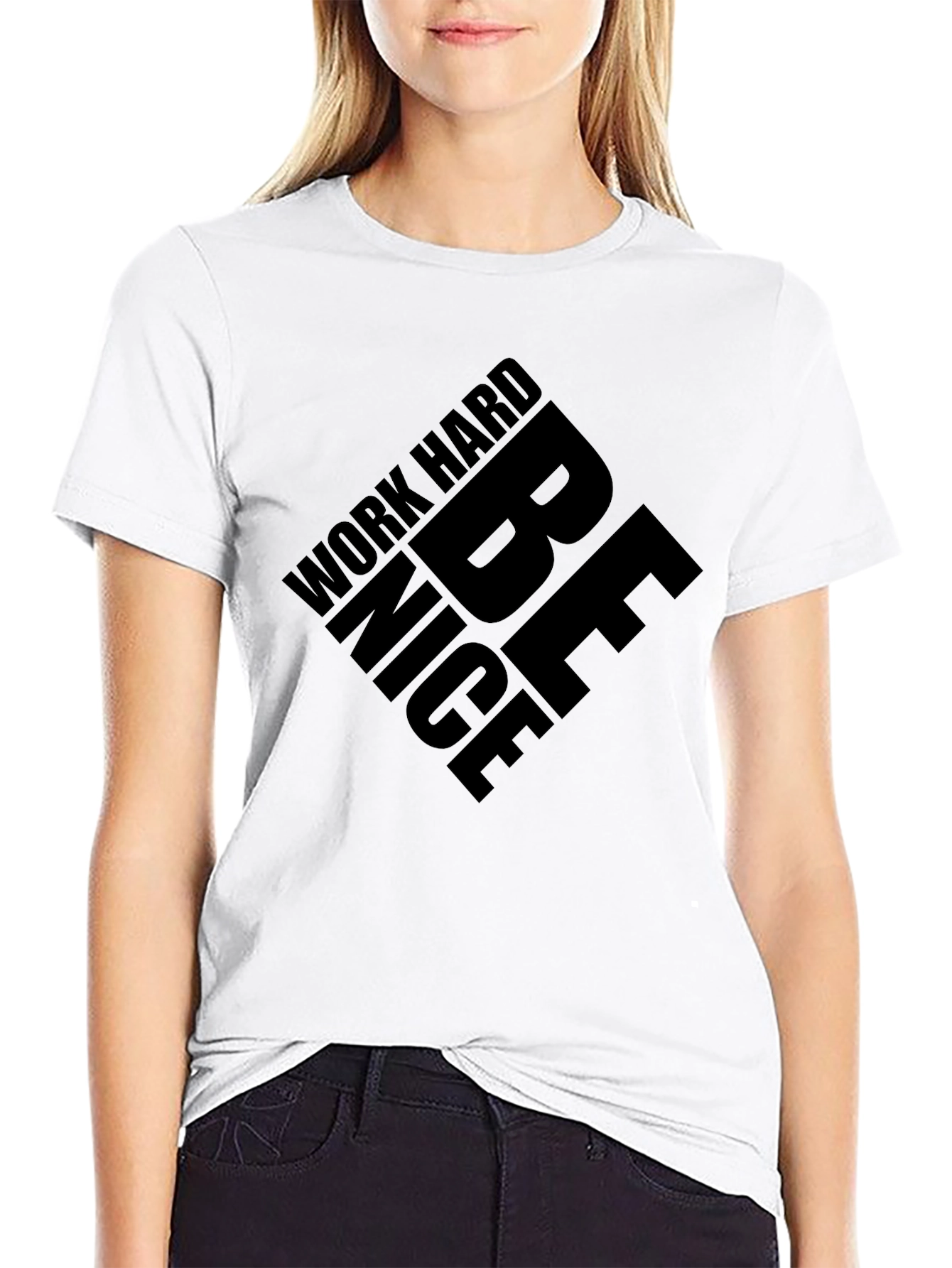 Work Hard Be Nice Black Graphic Tee
