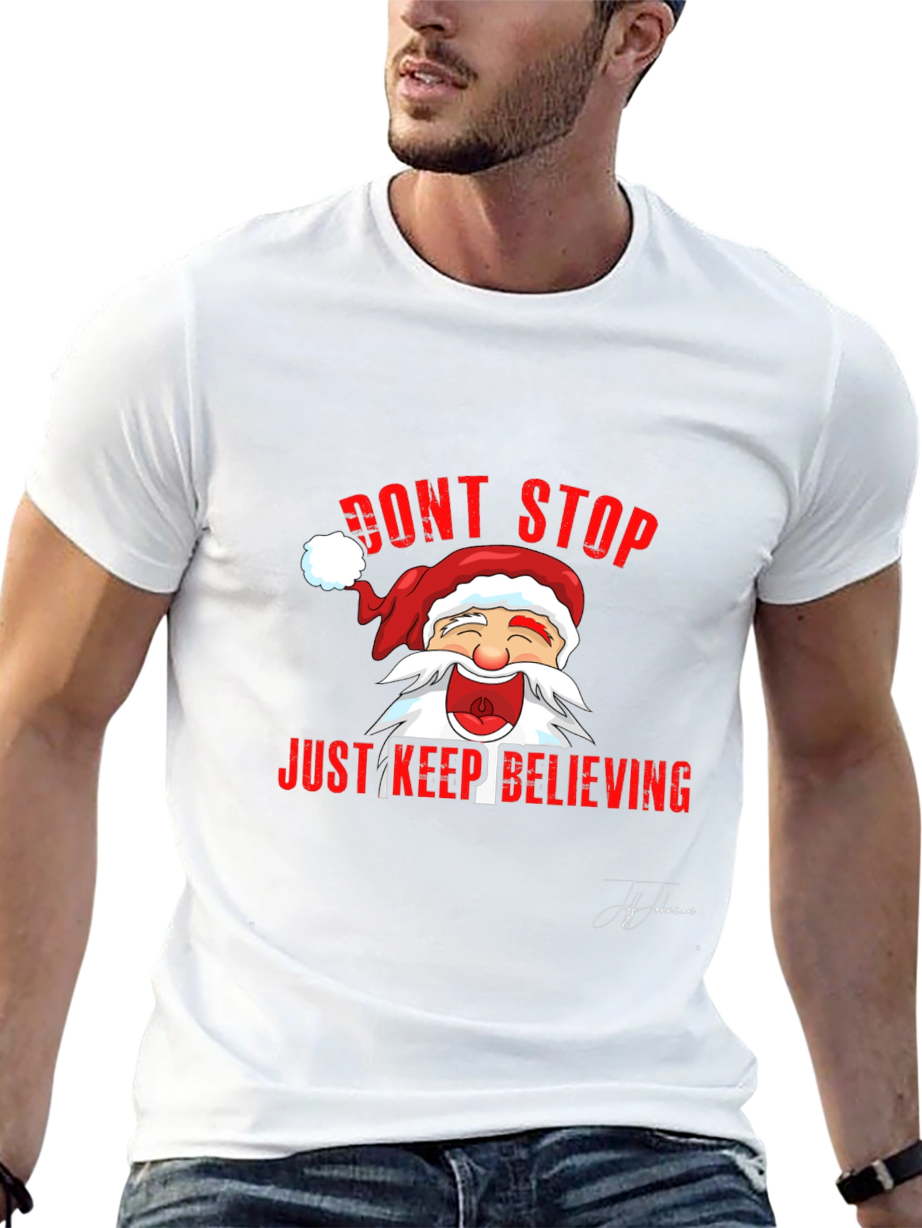 Dont Stop Believing Santa T-Shirt