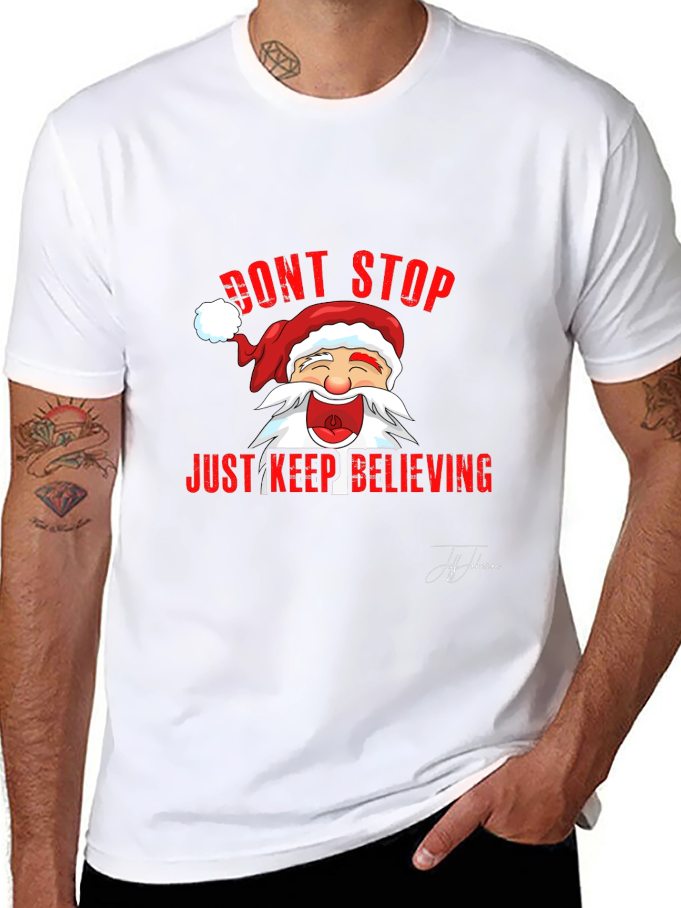 Dont Stop Believing Santa T-Shirt