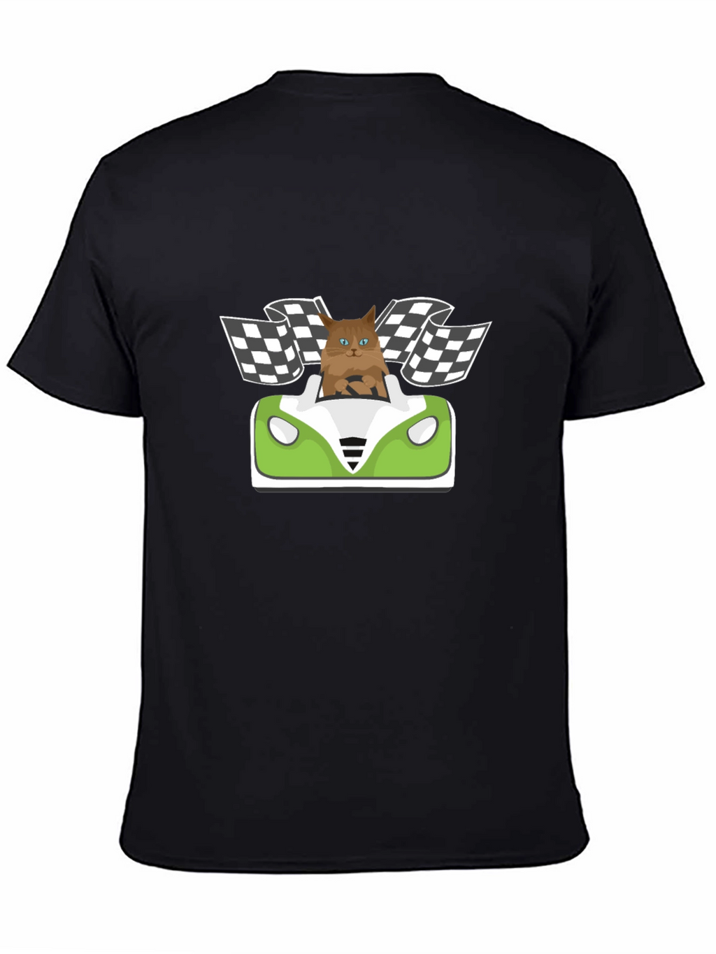 Cat Racer T-Shirt: Funny Cartoon Cat Driving