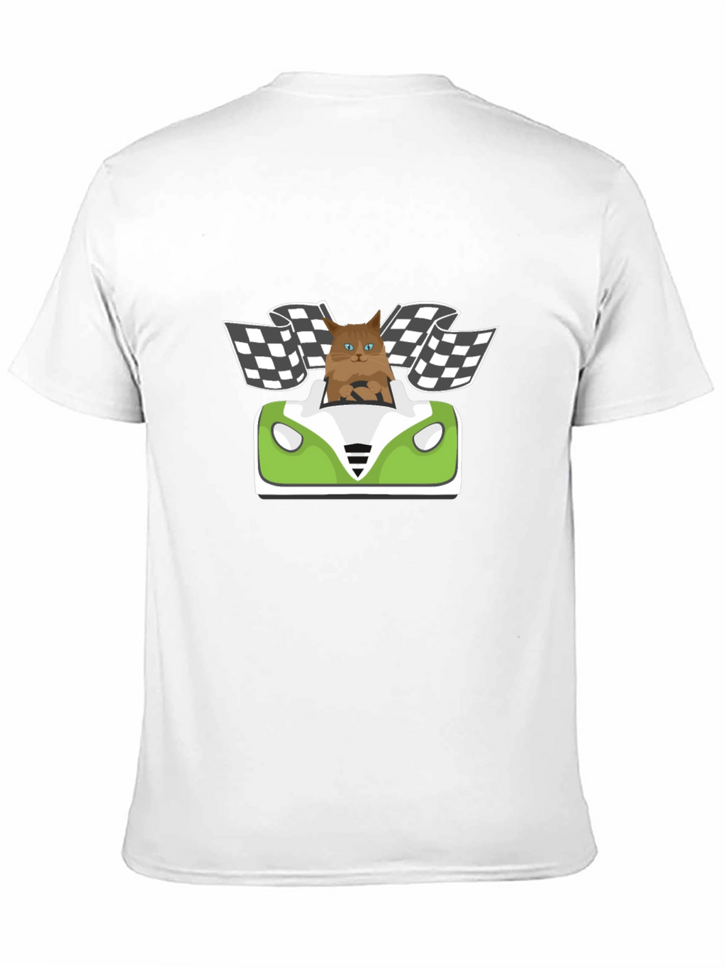 Cat Racer T-Shirt: Funny Cartoon Cat Driving