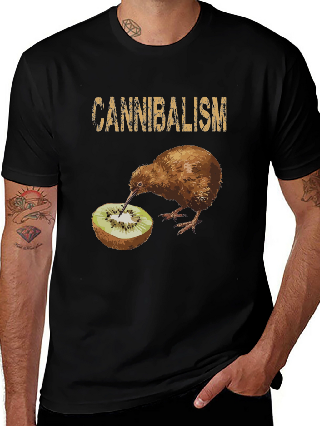 Cannibalism Kiwi Bird Graphic Tee