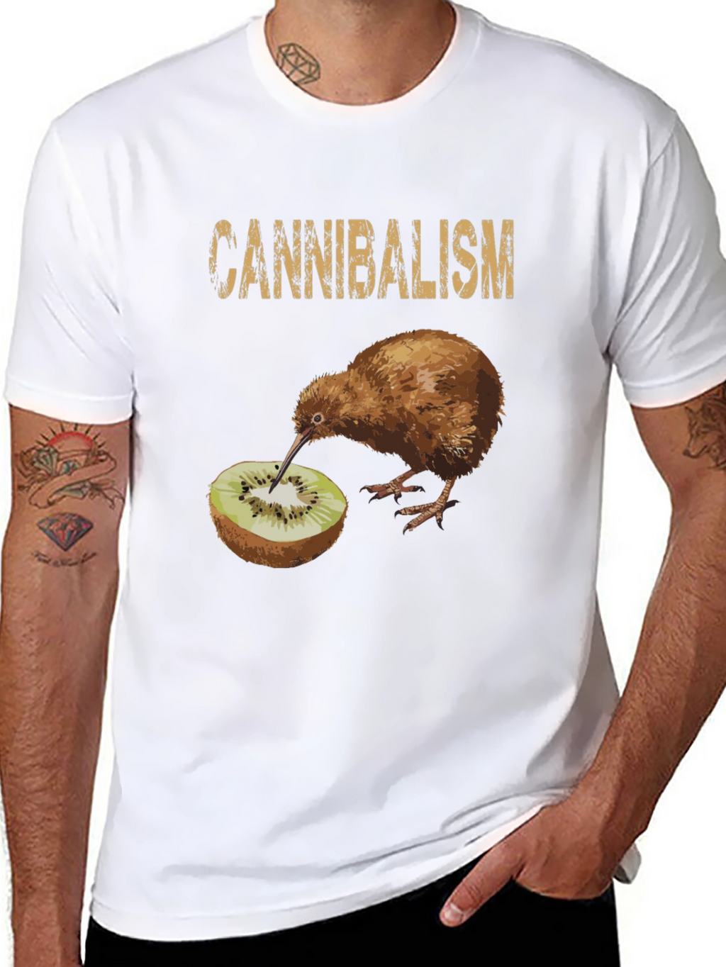 Cannibalism Kiwi Bird Graphic Tee