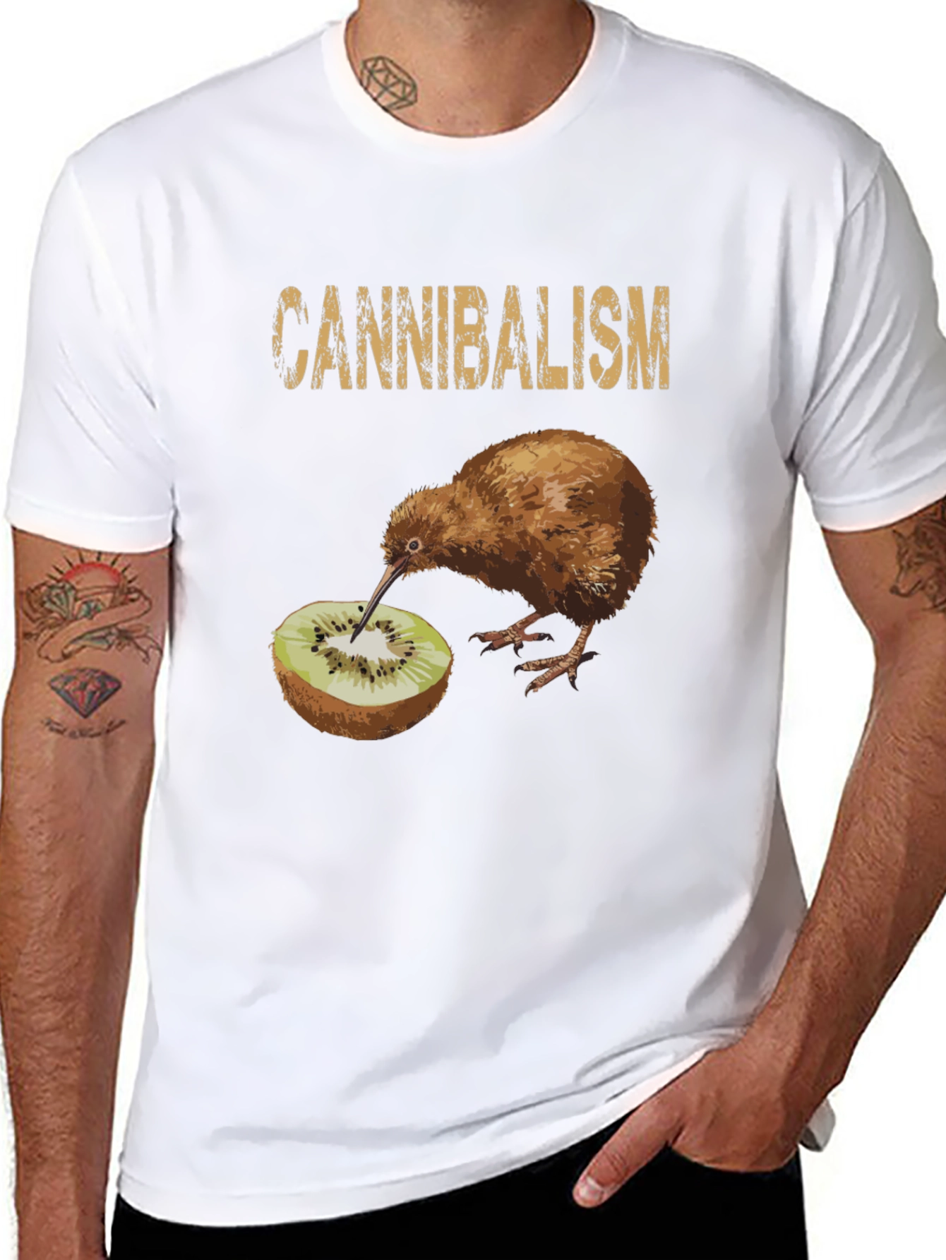 Cannibalism Kiwi Bird Graphic Tee