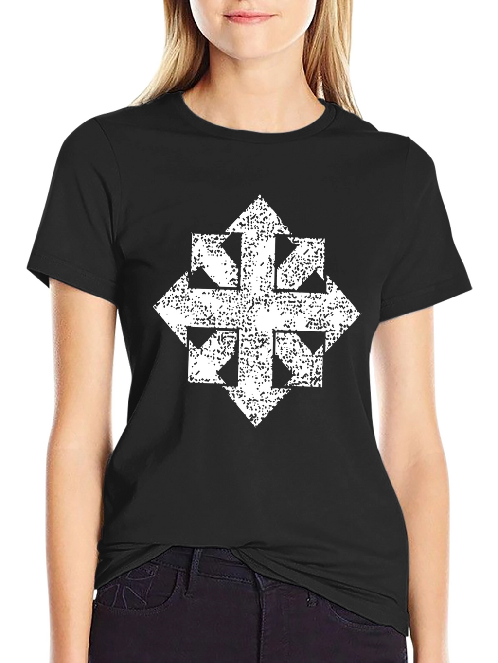 Distressed Arrow Cross Graphic Tee