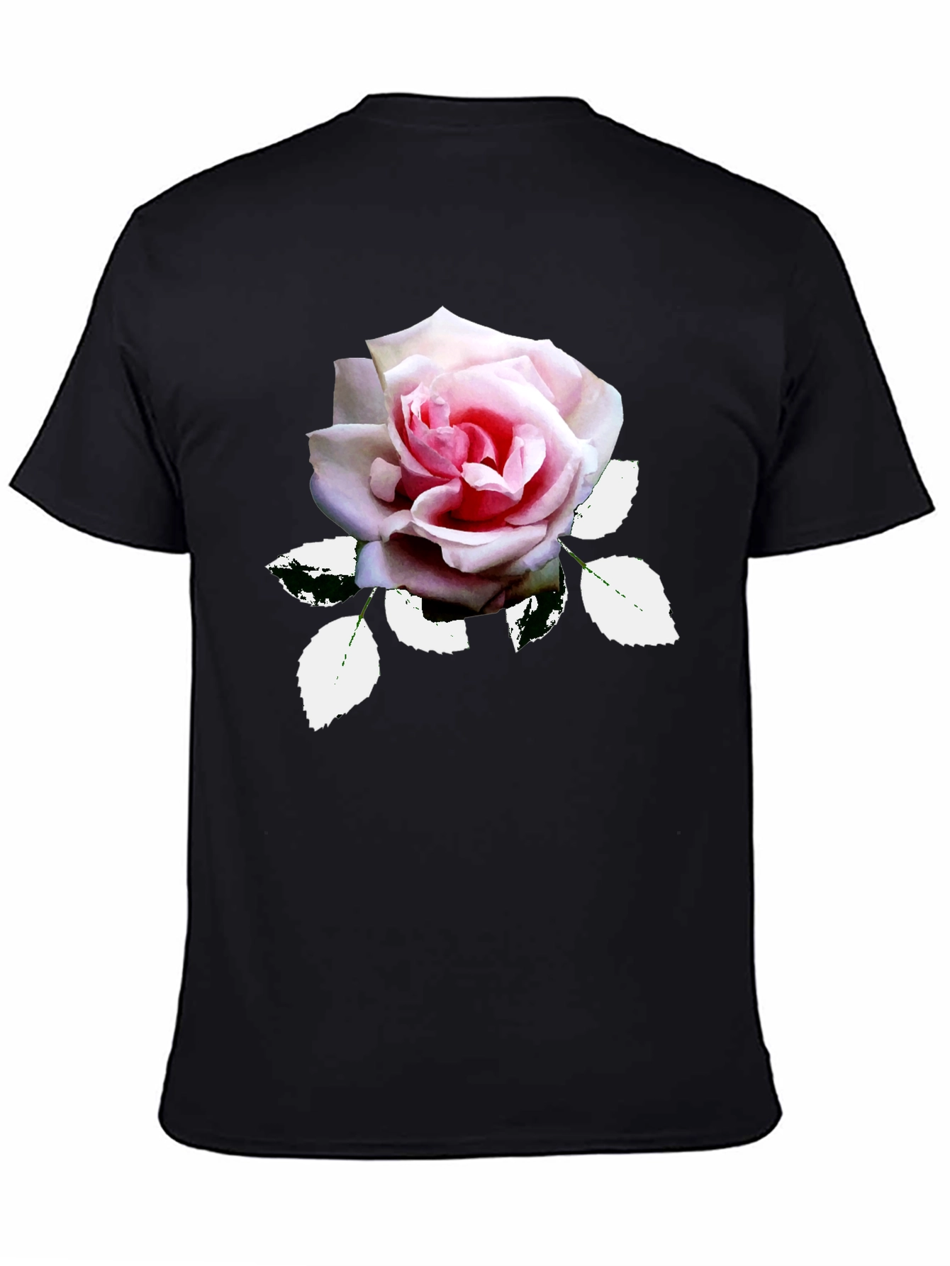 Elegant Rose Graphic T-Shirt - Black