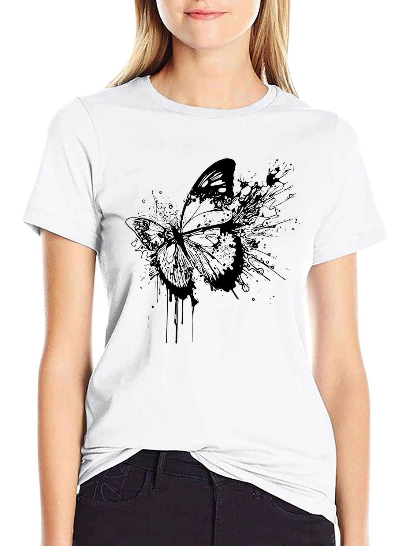 Butterfly Graphic Tee - Mens Black T-Shirt