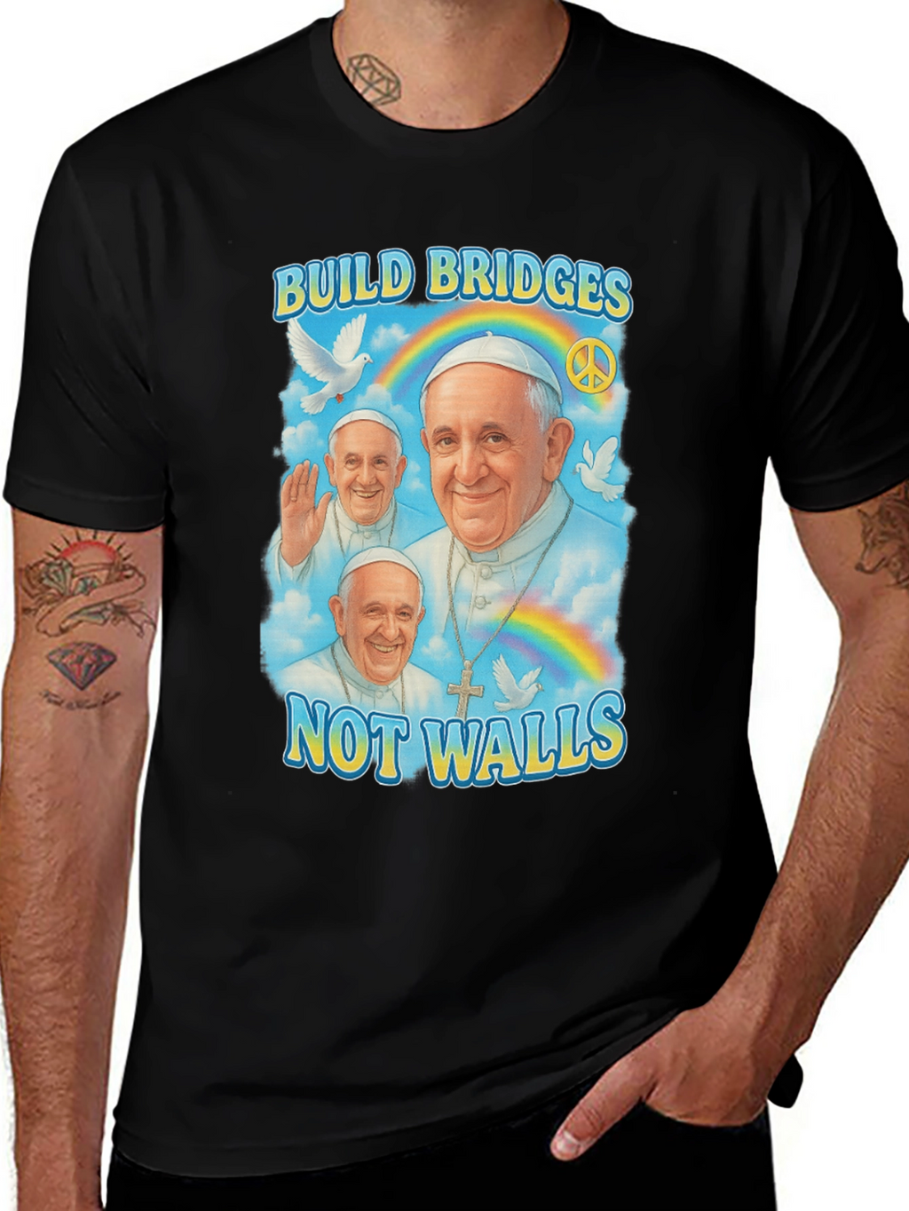 Build Bridges Pope Francis T-Shirt